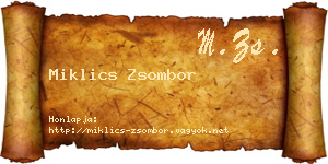 Miklics Zsombor névjegykártya
